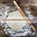 Christmas Snowflake Elk Wooden Rolling Pin Dough Engraved Roller for Baking