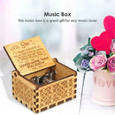 Retro Carved Wood Hand Cranked Music Box Kid Child Birthday Gift Home Decor