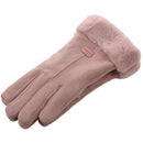 Autumn and Winter Suede Gloves Women's Warm Press Screen Haired Gloves RidinQ6P7