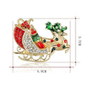 Christmas Carriage Deer Brooch Pins Fashion Winter Jewelry Women Gifts