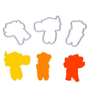 3pcs Bear Silicone Clear Stamp + Cutting Dies Stencil Frame Scrapbook Craft