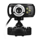 A2 LED Web Camera USB Webcam 360 Degree MIC Clip-On Web Cam for Youtube Com