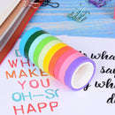 10x/box rainbow solid color sticky paper tape adhesive printing diy AL LU3C