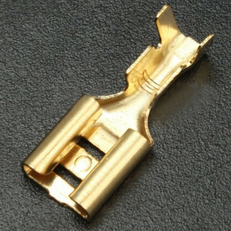 100PaiHC 6.3mm brass crimp terminal female spade connectoHC insulate sleeve  Kw