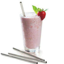 Reusable Metal Drinking Straws Set of 8 with 2 Free Cleaning Brush Included M8S4