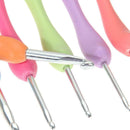 8Pcs 8 Colors Colorful Plastic Handle Aluminum Crochet Hook Knitting Needle