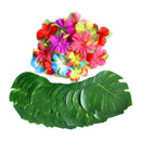 60 Pcs Tropical Party Decoration Supplies 8 inch Tropical Palm Monstera Lea