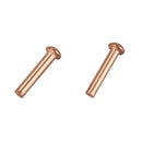 100 Pcs 5/64inch x 25/64inch Round Head Copper Solid Rivets Fasteners D3H7