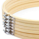 6 Pieces 10 Inch Embroidery Hoops Wooden Round Adjustable Bamboo Circle Cro B4A2