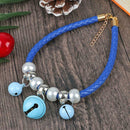 Cartoon Pet Dog Cat Collar Adjustable PU Rope Necktie Necklace with Bells