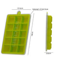 Silicone Ice Cube Tray with Lid 15 Cubes Storing Freez Baby Food,Ice Mould KVK