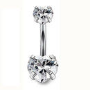 Surgical Steel Heart Zircon Navel Belly Button Ring Bar Body Piercing JewelJBTEU