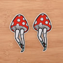 2pcs cartoon leg mushroom patch human leg boho hippie iron on applique badage ME