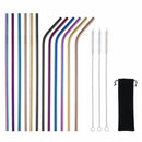 MultiColor Colorful Stainless Steel Straws Set of 12 Extra Long 10.5 inch R Q2R5
