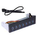 7 Port USB 3.0 Hub 5Gbs 5.25inch CD-ROM Drive Bay CD ROM Front Panel for Co