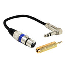 3.5mm Male to 6.35mm Female Adapter Golded Plug and Right Angle 1/4 Inch TRS