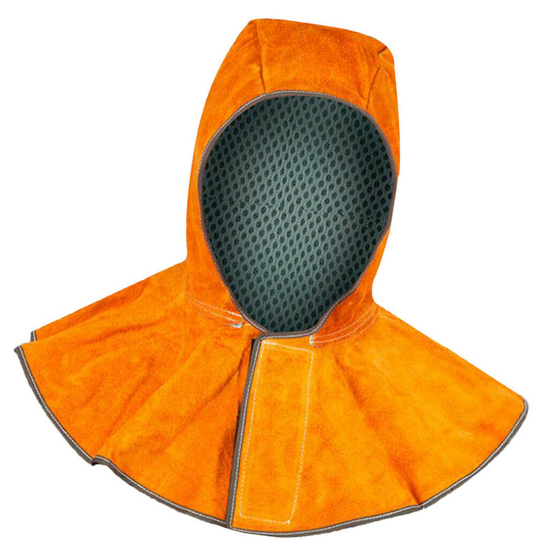 Welding Shawl Cap Head Neck Protection Hood Cowhide Leather Welding Hood