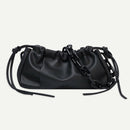Candy Color Women Handbag Leather Elegant Chain Shoulder Tote Bag (Black)