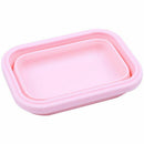 Pink Food Grade Silicone Lunch Box Folding Eco-Friendly Food Container Bent U5R3
