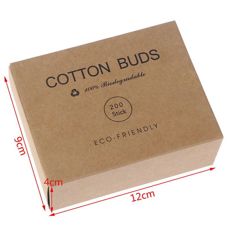 200pcs Double Head Bamboo Cotton Swab Cleaning Makeup Buds Wood Sticks S  Ew