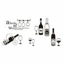 Personalized Wine and Wine Glass Wall Decals, Wall Stickers Murals For Kitc