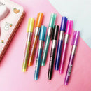 8 Colors Metallic Double Lines Shimmer Marker Set Outline Highlighter Pens Gift