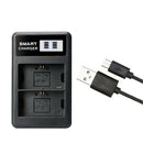 LP-E6 Battery Dual Slot Charger LCD USB Input For Canon EOS 80D 70D 60D 6D 5D