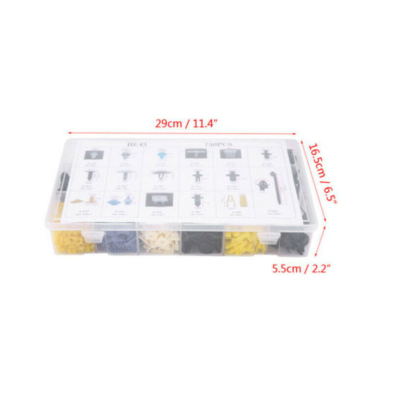 730Pcs Car Body Plastic Push Pin Rivet Fasteners Trim Clip Moulding for Ve IUE