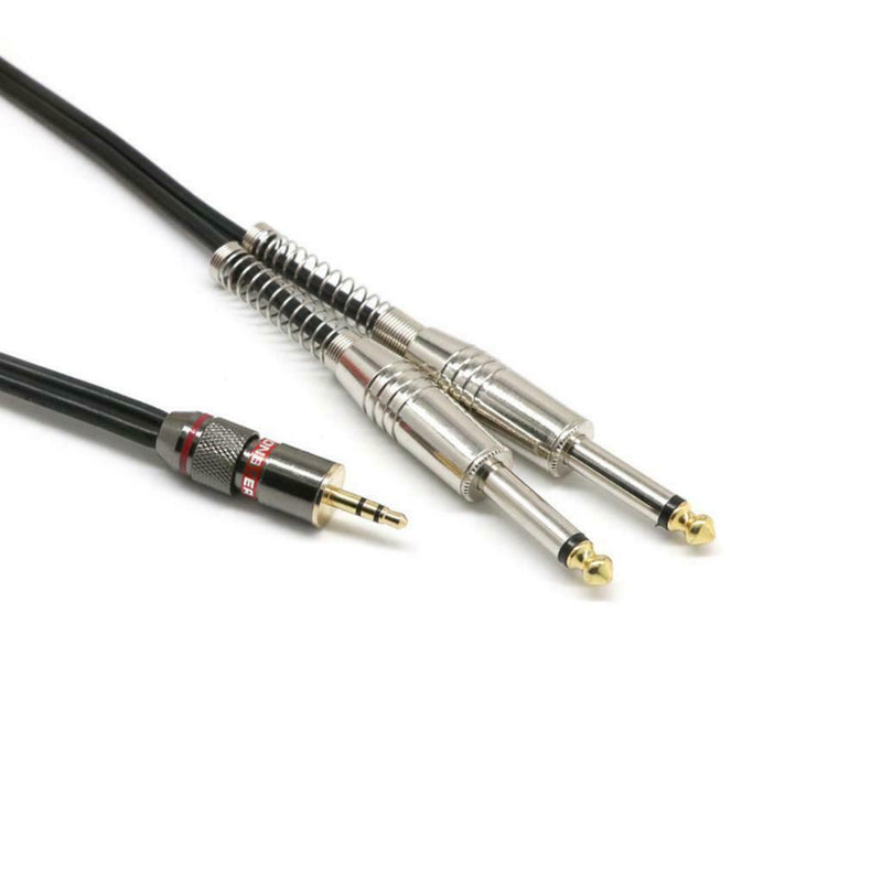 1x 3.5mm To 6.35mm Plug Splitter Adaptor Audio Cable for Mixer Amplifier Speaker