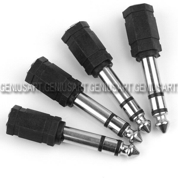 4x 6.35mm 1/4" Male plug to 3.5mm 1/8"Female Jack Stereo Headphone Audio Adapter