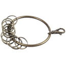 Bronze Tone Carabiner Prisoner Keyring 10 Loops Key Chain Ring 7.6cm
