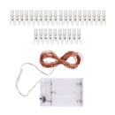 2x LED Light String w/ Clear Photo Clips for Indoor/Outdoor Decoration 20led