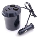 Cup Shape 2Way Car Cigarette Lighter Socket Dual USB Charger Splitter Adapter l-