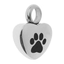Animal Paw On Heart Cat Dog Cremation Keepsake Memorial Ashes Urn Pendants
