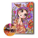 5D DIY Diamond Painting Cat Girl Full Round Wall Drawing Kits Home Decor