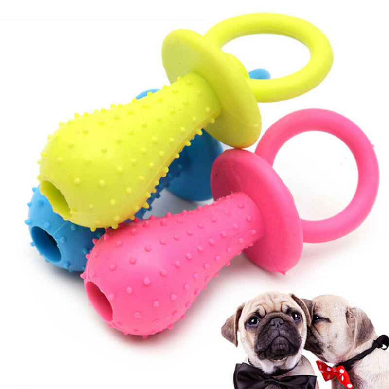 6Pcs Rubber Pacifier for Pet Toys Dog Cat Puppy Chew Toys with Bell Sound Inside