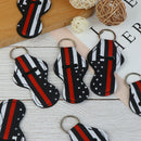 Neoprene Floral Waterproof Lipstick Chapstick Holder Bag Key Chain Jewelry