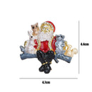 Crystal Santa Claus Animal Pin Brooch Clothes Lapel Badges Christmas Gift A