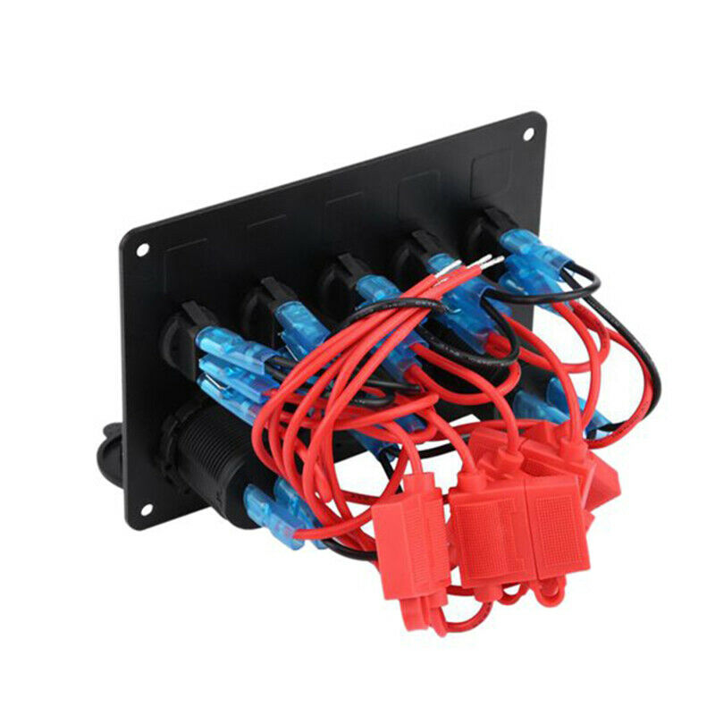 5 Sets Of On-Off Toggle Switch Control Panel Voltmeter Dual USB Combination I4A5