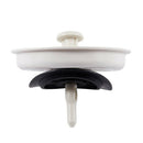 Food Waste Stopper Spin Lock Sink Drain Strainer 3.1" Dia White Black Plast H2I8