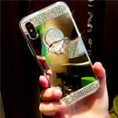 Fashion Crystal Glitter Diamond Mirror Back Case Protective Covers For Ipho