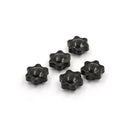 5Pcs Black M6 Female Thread Star Shaped Head Clamping Nuts Knob JR