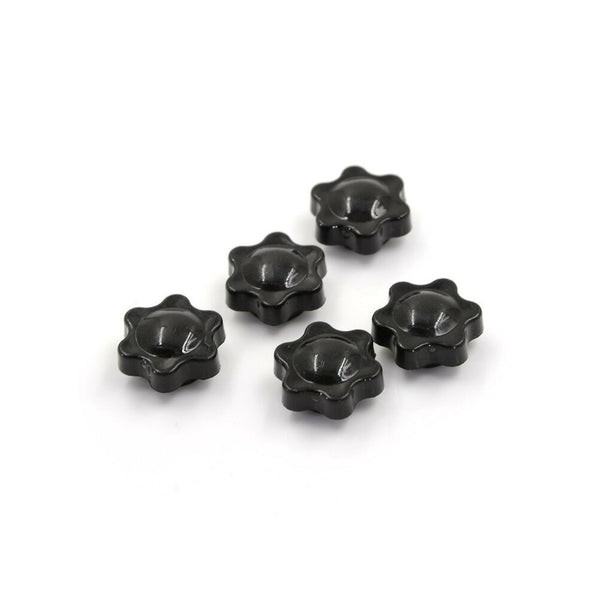 5Pcs Black M6 Female Thread Star Shaped Head Clamping Nuts Knob JR