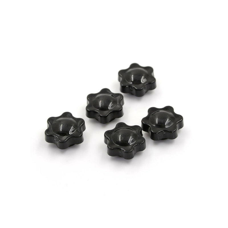 5Pcs Black M6 Female Thread Star Shaped Head Clamping Nuts Knob JR