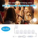 6pcs LED Makeup Mirror Light Bulb Kit Dimmable USB Hollywood Table Lights