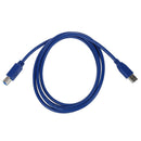 SuperSpeed USB 3.0 Type A Male to Type B Male Cable, 6 FT, Blue