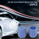 25pcs Car A/C Low Pressure Service Port Caps Low Side Charging Port Caps
