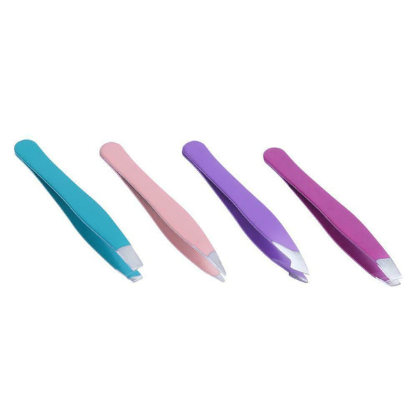 4pcs Professional Metal Slant Tip Hair Removal Eyebrow Tweezer Makeup Tool #JT1