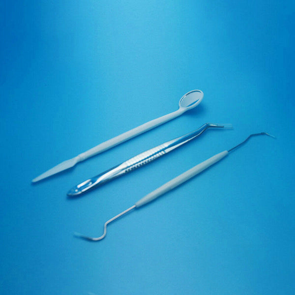 3Pcs Dental Instruments Mouth Mirror Probe Tweezers Tooth Teeth Clean Hygiene