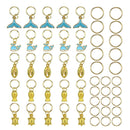 50Pcs/Set Ocean Animal Pendant Dreadlock Hair Braid Pins Rings Clips JewelryJ Ew